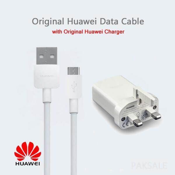 Huawei 3-Pin Original Charger and Data Cable