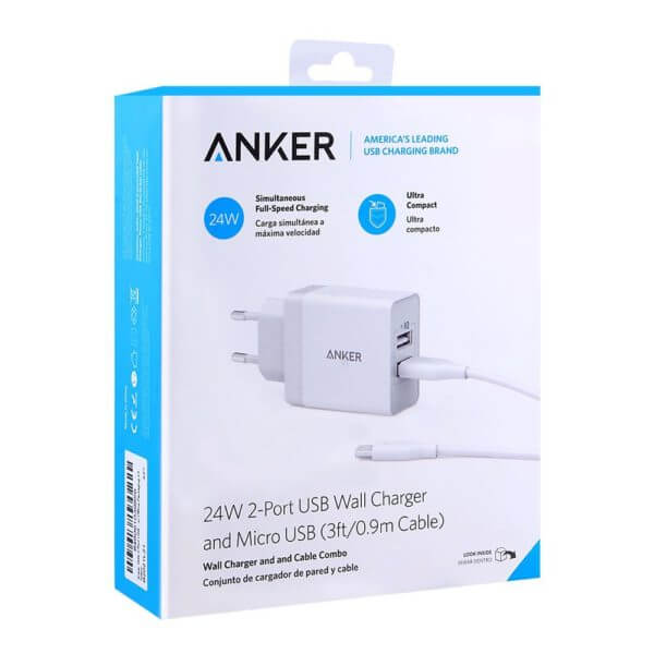 Anker 24 Watt 2-Port USB Wall Charger